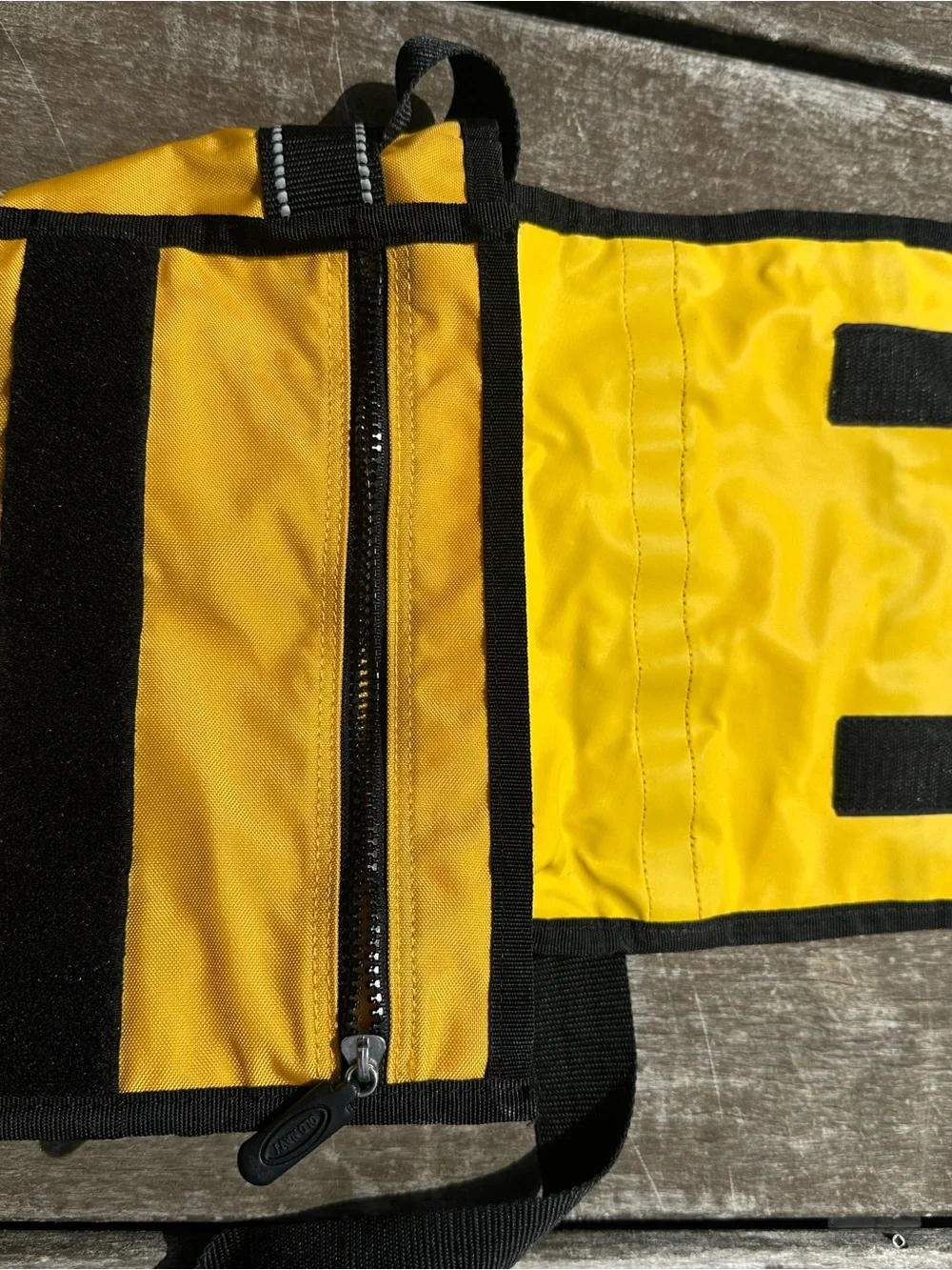 Yellow Crossbody Messenger Bag with Reflective Trim